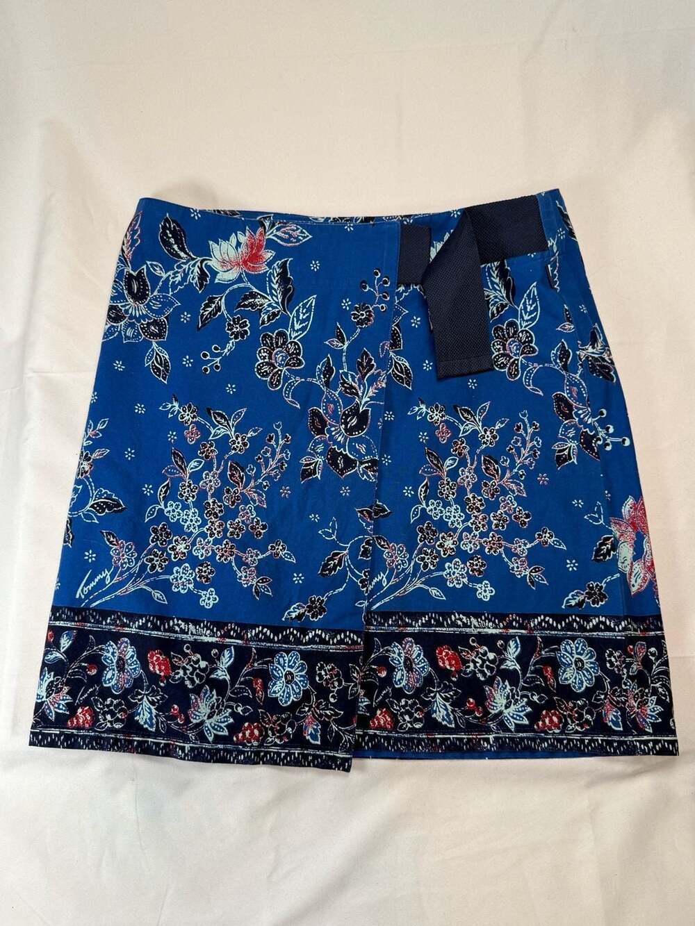 Tommy Jeans Women's Blue Floral Print Wrap Skirt